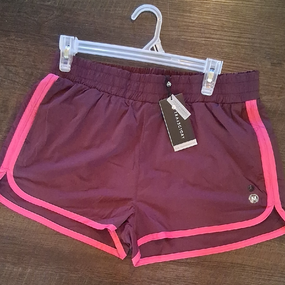 Marika Women's Athletic Shorts in Purple with Pink Trim